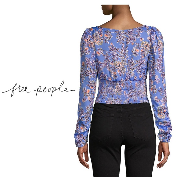 NWT Free People Long Sleep Top Bluebell Combo - Picture 4 of 8